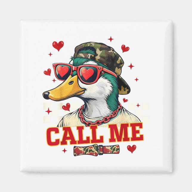Íman Funny Valentine's Day Boy Duck Hunting Call Me Tod (Frente)