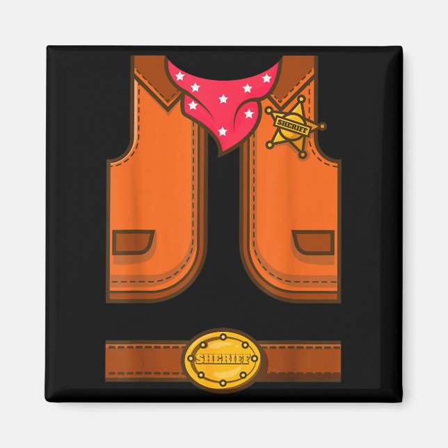Íman Funny Western Sheriff Halloween Cowboy Vest Simple (Frente)