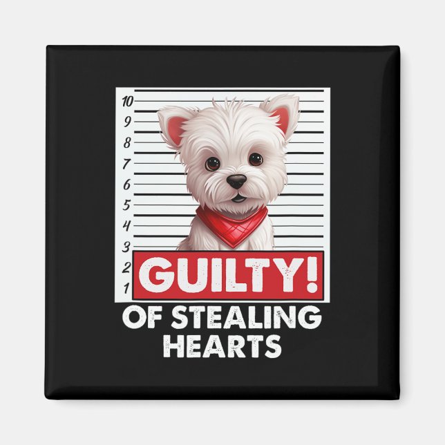 Íman Funny Westie West White Terrier Raça de Cão Valent (Frente)