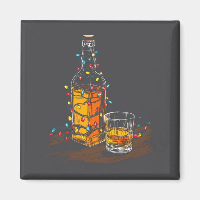 Íman Funny Whiskey Christmas Graphics Lights Lover Long (Frente)