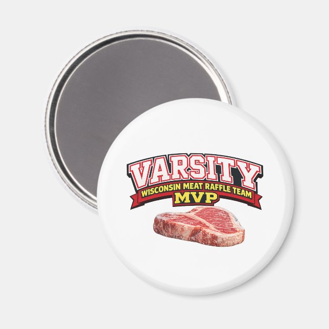 Íman Funny Wisconsin Meat Raffle Varsity Team MVP  (Front/Back)