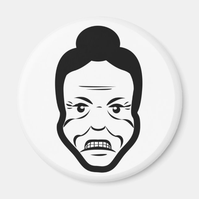 Íman Furious Bun Granny – Fridge Magnet (Frente)