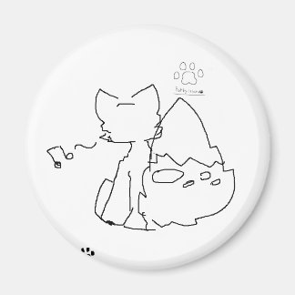 Íman furry fox and furry island mark magnet