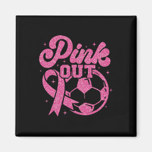 Íman Fútbol Rosa para una cura de cáncer de mama Rosa