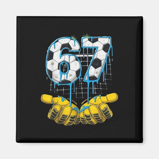 Íman Futebol 67 Seis Sete Divertido Gen-alpha Meme Gota (Frente)