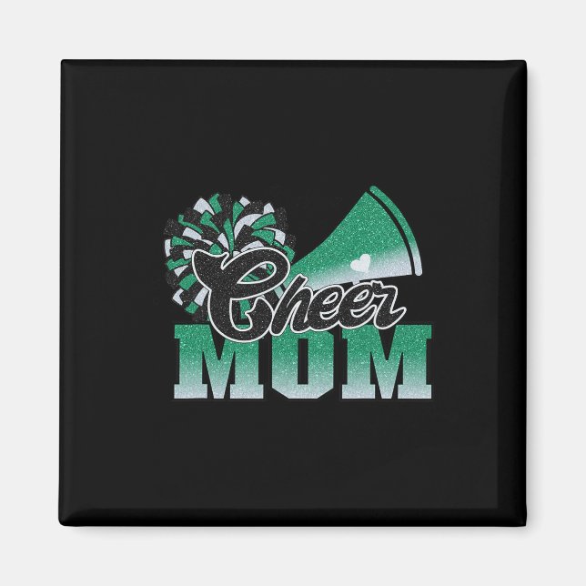 Íman Futebol animado Mãe Verde Pom Preto Branco Leopard (Frente)