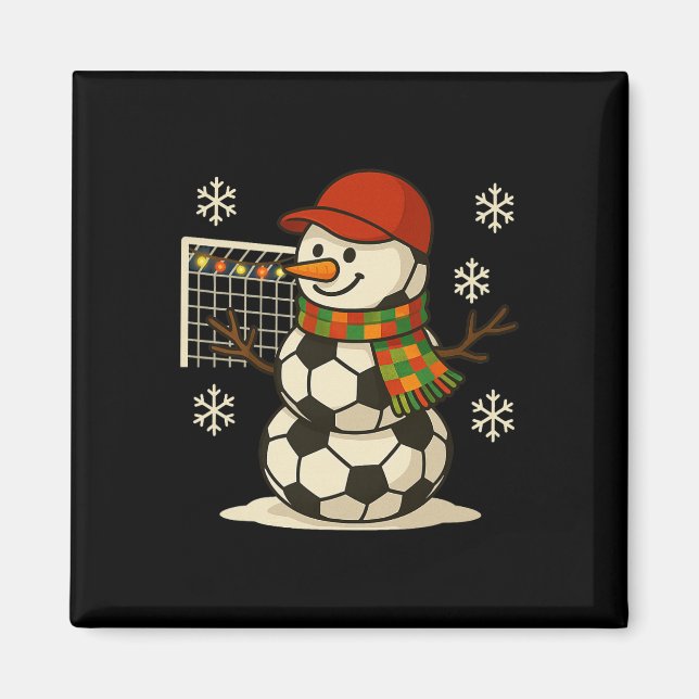 Íman Futebol Bolas Boneco de Neve Natal Divertido Menin (Frente)