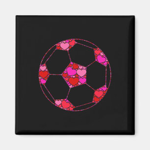 Íman Futebol Byll Rosa Coração Vermelho Para Mulheres H