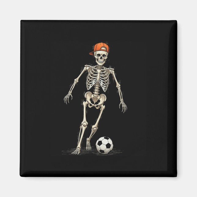 Íman Futebol de Esqueleto Halloween Divertido Sinistro  (Frente)