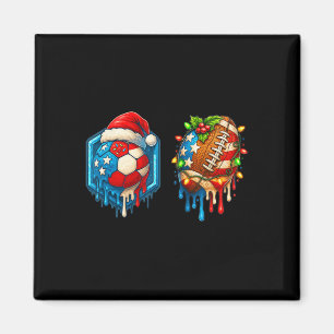 Íman Futebol de Natal Drip Bandeira dos EUA Sorvete D