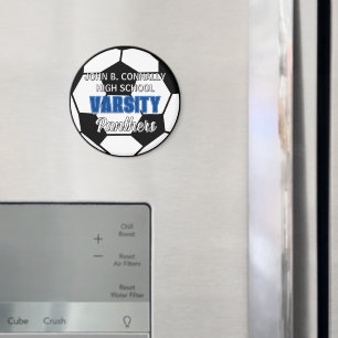 Íman Futebol de Varsity Azul Personalizado para o Ensin
