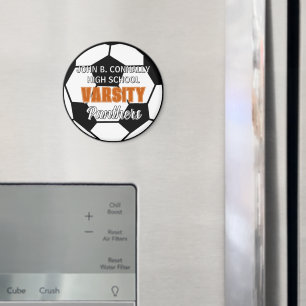 Íman Futebol de Varsity Laranja Personalizado para o En