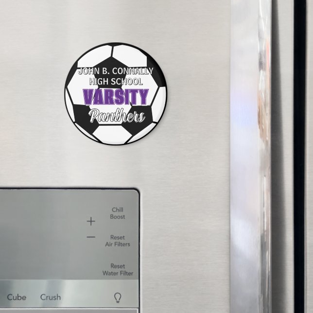 Íman Futebol de Varsity Roxo Personalizado para o Ensin (In Situ (Fridge))