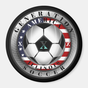 Íman Futebol do americano da geração X do estado de