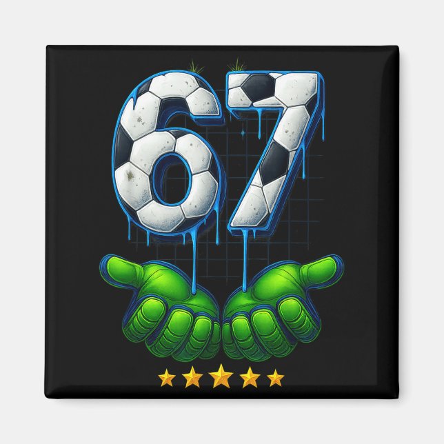 Íman Futebol Engraçado 67 Seis Sete Meme Engraçado Gen  (Frente)