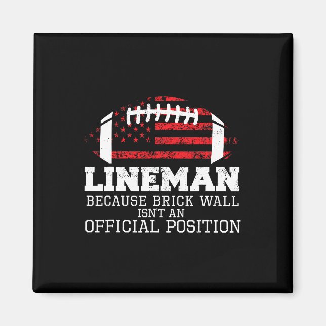 Íman Futebol Lineman Porque Brick Wall Linha D (Frente)