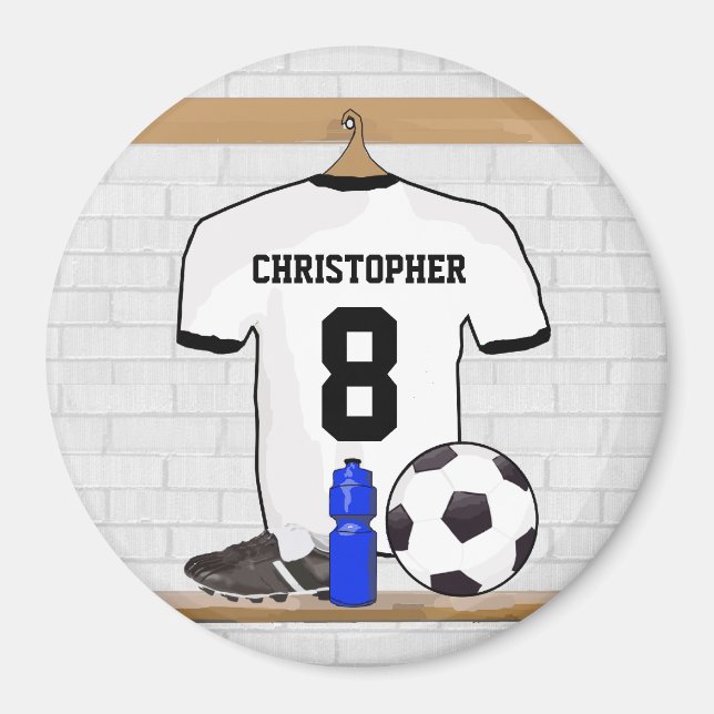 Íman Futebol Negro Personalizado Jersey (Frente)