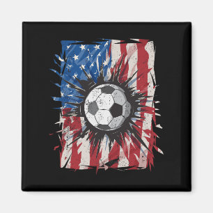 Íman Futebol Patriótico 4º De Julho Homens Usa Bandeira