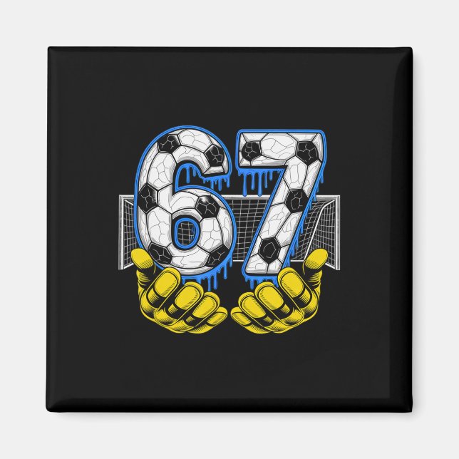 Íman Futebol Six Seven 67 Meme Divertido Gen Alpha  (Frente)