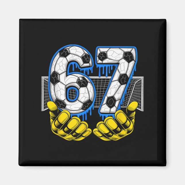 Íman Futebol Six Seven 67 Meme Divertido Gen Alpha (Frente)