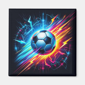 Íman Futurista Bola de Futebol Elétrico Relâmpago
