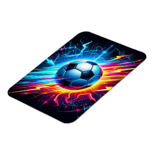 Íman Futurista Bola de Futebol Elétrico Relâmpago