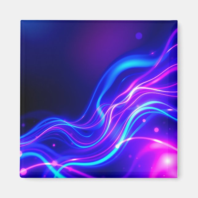 Íman Futuristic Neon Liquid Waves – Electric Energy Flo (Frente)
