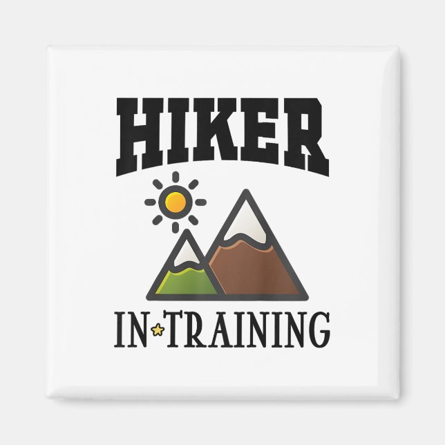 Íman Futuro Hiker Em Treinamento Fofo Caminhando  (Frente)