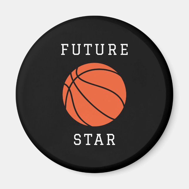 Íman Futuro Magno Negro Estrela de Basquete (Frente)