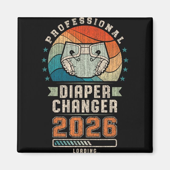 Íman Futuro Pai, Pai Esperado 2026 Fralda (Frente)
