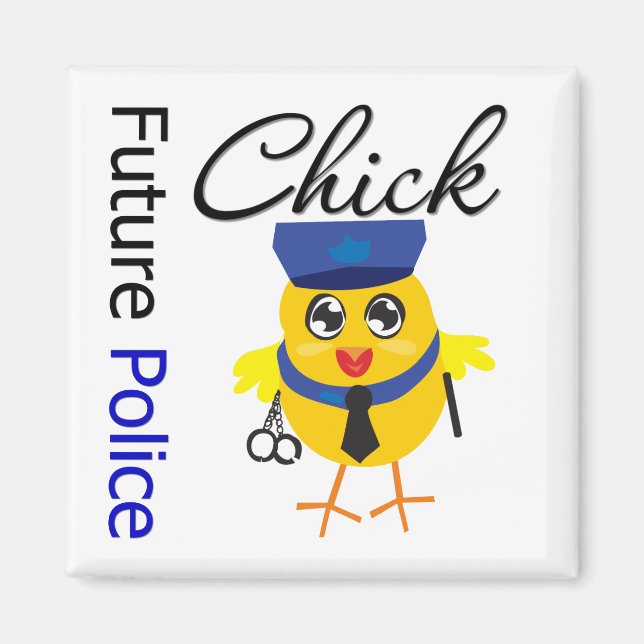 Íman Futuro Pintinho Policial (Frente)