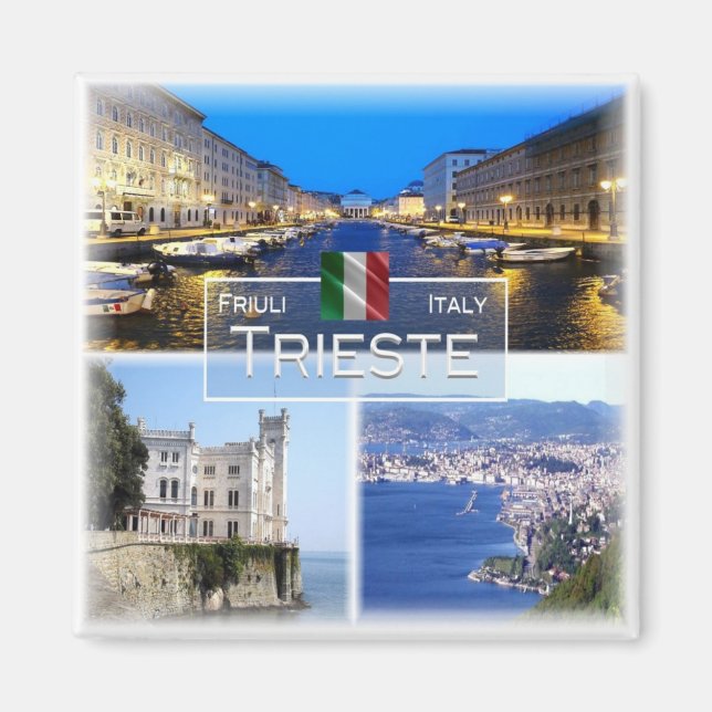 Íman FVG030 TRIESTE, Mosaico, Itália, frigideira (Frente)
