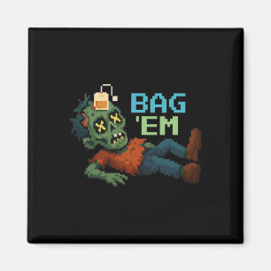 Íman G em Pixel Zumbi Chá G Halloween Npc Gamer Meme 