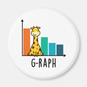 Íman G-raph Funny Giraffe Graph Pun
