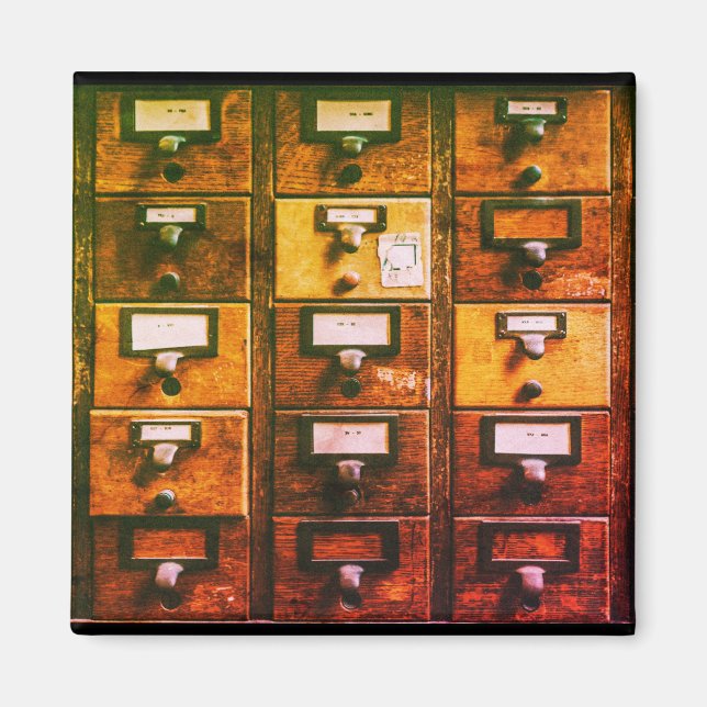 Íman Gabinete de madeira do catálogo de cartão de bibli (Frente)