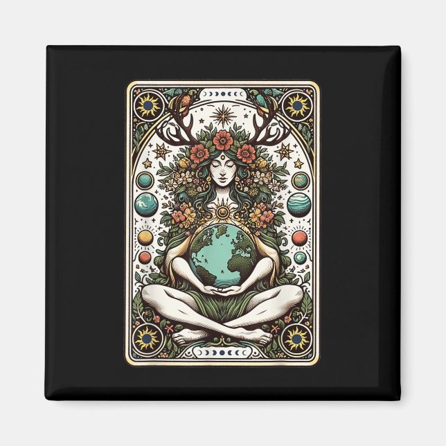 Íman Gaia Deusa Grega Pagan Mãe Terra Tarot (Frente)