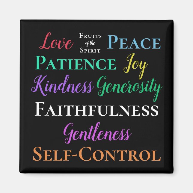 Íman Galatianos 5:22-23 Frutas da Espírito Magnética (Frente)