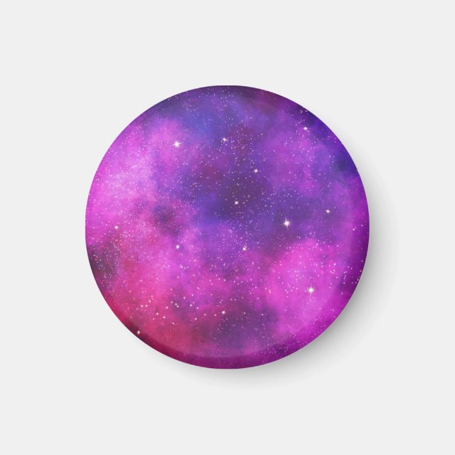 Íman Galáxia Cinza e Roxo de Espaços e Estrelas (Frente)