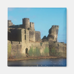 Íman Gales - castelo de Caerphilly, com uma vista da