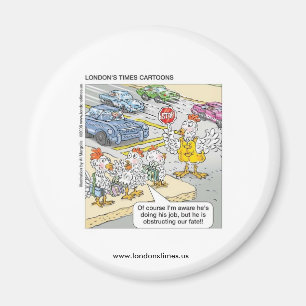 Íman Galinha Atravessando Estrada Engraçado Novelty Ma