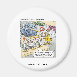 Íman Galinha Atravessando Estrada Engraçado Novelty Mag