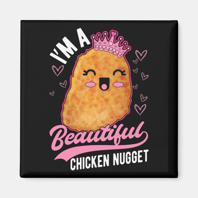 Íman Galinha Bonita Nugget Rapariga Foodie Queen (Frente)