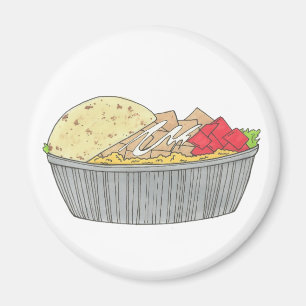 Íman Galinha e Pedra de Arroz NYC Halal Cart Comida