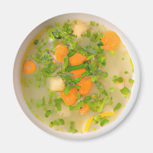 Íman Galinha e Sopa Vegetal
