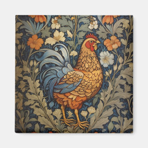 Íman Galinha Elegante William Morris Inspirou Floral