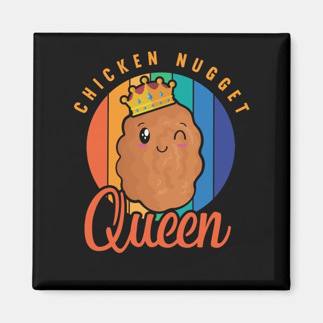 Íman Galinha Nugget Girl Foodie Queen (Frente)