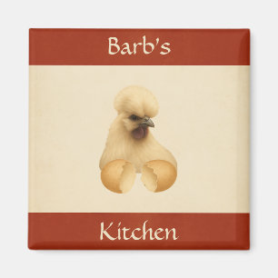 Íman Galinha Silkie Hen Cute Classy Refrigerator Magnet