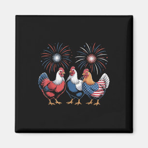 Íman Galinha Usa Bandeira Patriótica Galinha Ao Longo D