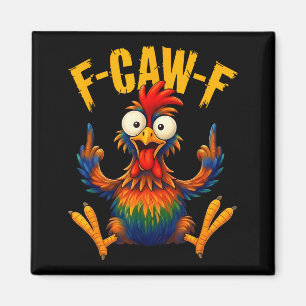 Íman Galo Caw Design Engraçado De Frango De Ave