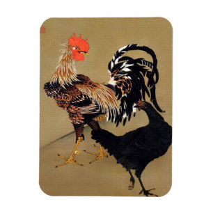 Íman Galo e Galinha por Ito Jakuchu